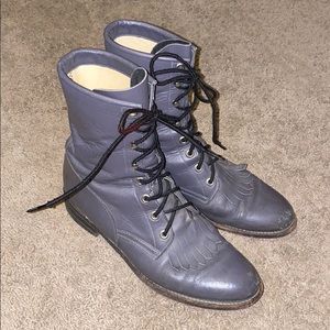 Vintage Justin Roper Ankle Prairie Fringe Boot